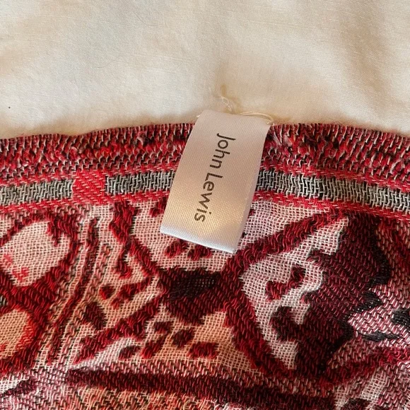 Pretty boho style red and black John Lewis shawl/wrap. Easy to dress up or down! - Picture 4 of 9